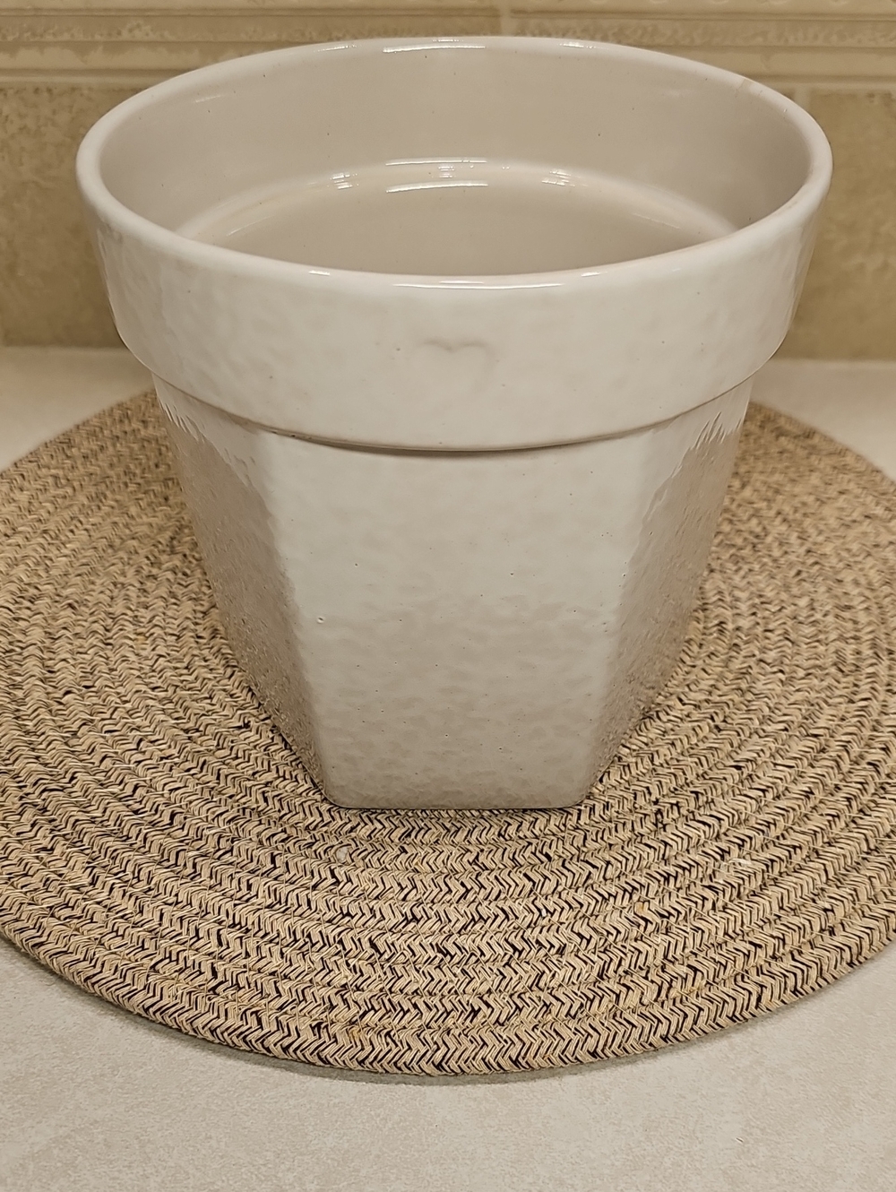 Hearth & Hand Magnolia Subtle Heart Ceramic Indoor Planter Pot Sour Cream